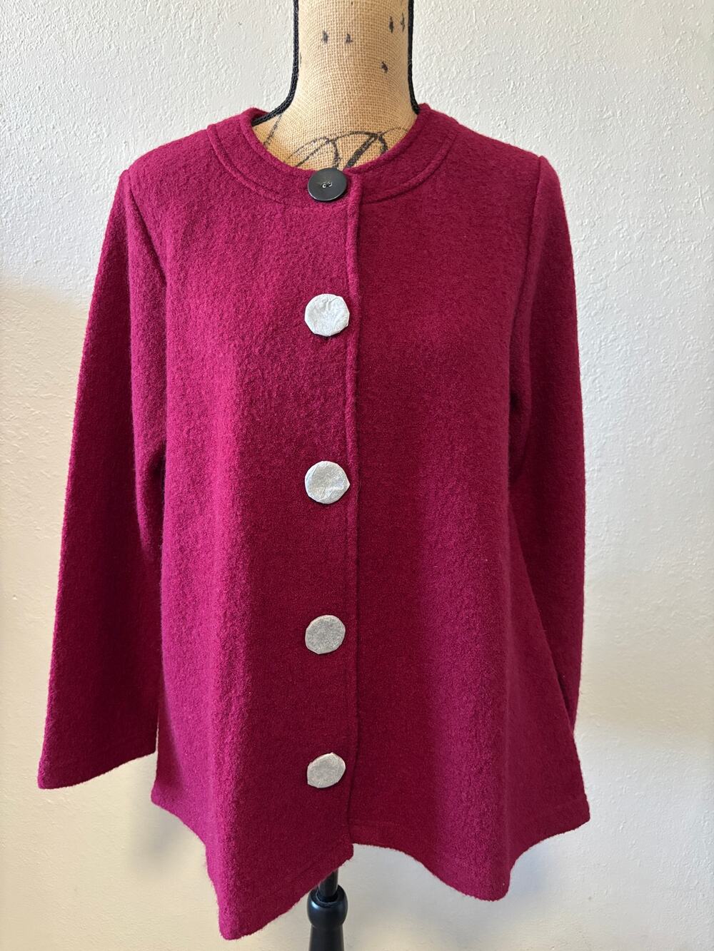 Monterey Bay Clothing Boiled Wool Jacket Women’s Size Large Petite Pink New